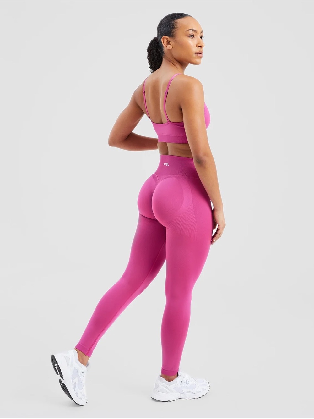 Abyl adapt pink workout scrunch butt contour leggings size large yoga gym